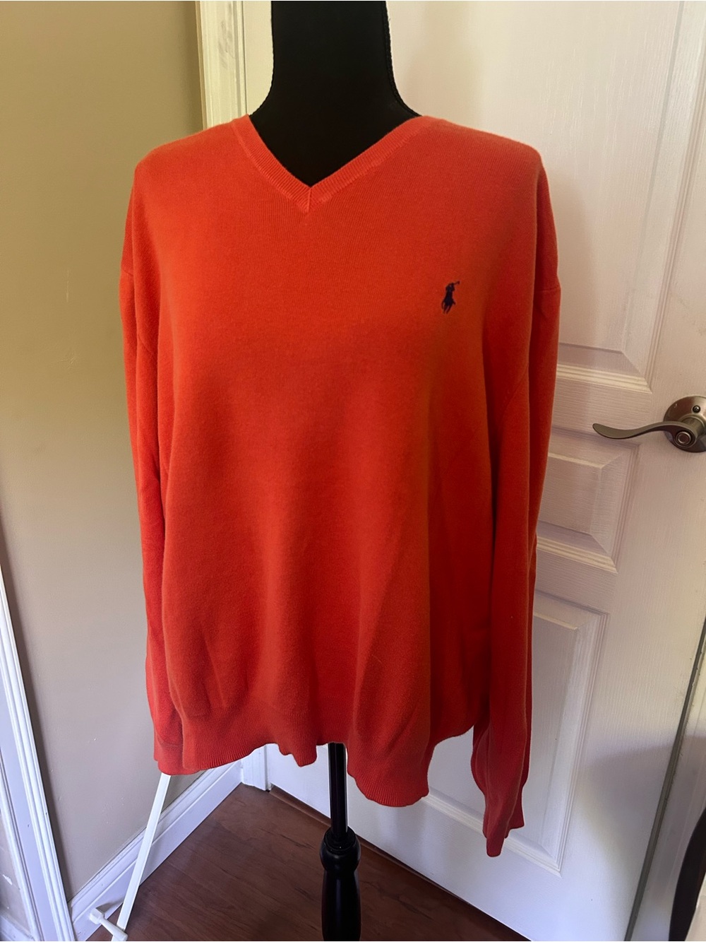 Polo by Ralph Lauren Bright Orange V-Neck Sweater